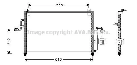Радіатор кондиціонера Daewoo Nubira (97-) AVA AVA COOLING DW5011