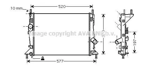 Радіатор охолодження двигуна Ford Focus (04-12), C-Max (07-10) 14-16 AVA AVA COOLING FD2368