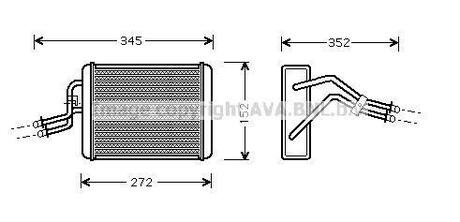 Радиатор отопителя салона Ford Tranzit 00>06 AC+ AVA COOLING FD6317 (фото 1)