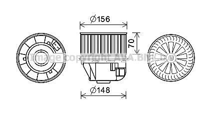 Вентилятор обігрівача салону Ford Focus (13-20), C-MAX (11-19) AVA AVA COOLING FD8633