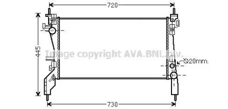 Радіатор охолодження двигуна Fiat Fiorino (07-)/Citroen Nemo (08-)/Peugeot Bipper (07-) 13 JTD Mult AVA COOLING FTA2380