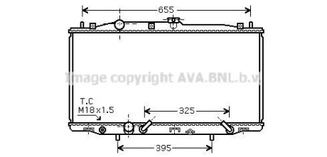 Радіатор охолодження двигуна Honda Accord VII (03-) 24VTEC АКПП AVA AVA COOLING HD2183