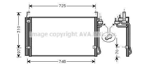 Радіатор кондиціонера Hyundai Terracan (01-), Trajet (99-) AVA AVA COOLING HY5071D (фото 1)