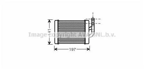 Радіатор обігрівача салону Hyundai H-100, Porter 25D (94-) AVA AVA COOLING HY6158
