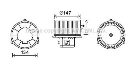 Вентилятор обігрівача салону Hyundai Santa Fe 20i 24i 27i (00-) AVA AVA COOLING HY8354