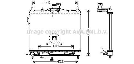 Радиатор охлаждения двигателя Getz 1.3 i Aut. 08/02-(AVA) AVA COOLING HYA2100 (фото 1)