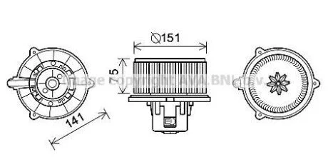 Вентилятор отопителя салона Kia Cerato 1.6i 2.0i (04-) AVA AVA COOLING KA8247