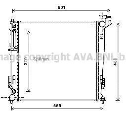 Радиатор охлаждения двигателя Kia Sportage (10-15) 2,0d 6AT AVA AVA COOLING KAA2214