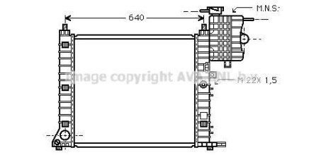 Радіатор охолодження двигуна MB Vito V638 2,0i 2,3i 2,2d MT AVA AVA COOLING MS2213