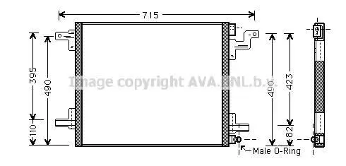 Радіатор кондиціонера MB ML W163 (98-) AVA AVA COOLING MS5377 (фото 1)