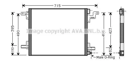 Радіатор кондиціонера MB ML W163 (98-) AVA AVA COOLING MS5377