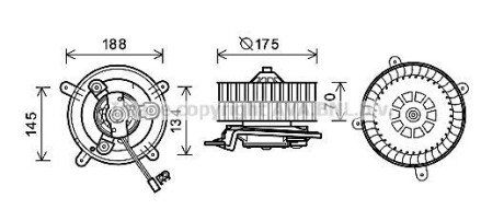 Вентилятор обігрівача салону Mercedes-Benz E-class (W210) (96-03) auto AC AVA AVA COOLING MS8621