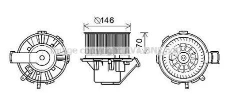 Вентилятор салону MB, VW (AVA) AVA COOLING MS8648