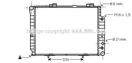 Радіатор охолодження двигуна MB E-class (W210) 2,0i 2,3i 2,4i 2,6i 2,8i 3,2i 5AT AVA AVA COOLING MSA2214 (фото 1)