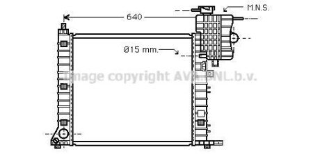 Радіатор охолодження MERCEDES VITO I W638 (96-) (AVA) AVA COOLING MSA2264