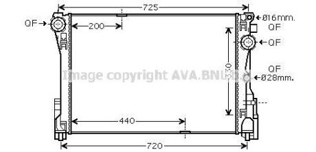 Радіатор охолодження двигуна MB C204 1,6i 1,8i 2,2CDI, E212 2,0i 08> AVA AVA COOLING MSA2575 (фото 1)