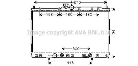 Радиатор охлаждения двигателя Mitsubishi Outlander (02-07) 2,4i AT AVA AVA COOLING MT2185