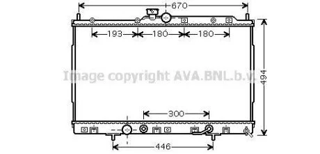 Радиатор охлаждения двигателя Mitsubishi Outlander (02-07) 2,4i AT AVA AVA COOLING MT2185