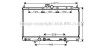 Радиатор охлаждения двигателя Mitsubishi Lancer 1,6i 2,0i 03>07 AT AC+/- AVA COOLING MT2214 (фото 1)