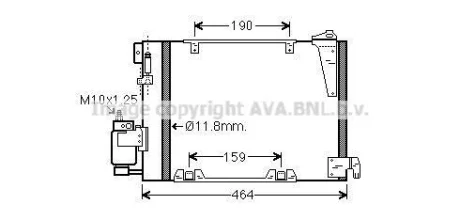 Радіатор кондиціонера Opel Astra G (98-), Zafira A (99-) 1.7DTi, 2.0DTi AVA AVA COOLING OLA5250D