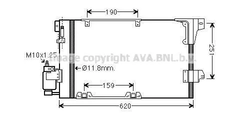 Радиатор кондиционера Opel Astra G (98-), Zafira (99-) AVA AVA COOLING OLA5251D (фото 1)