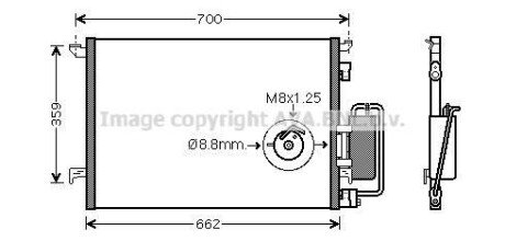 Радиатор кондиционера Opel Vectra C 02>08 AVA COOLING OLA5333D