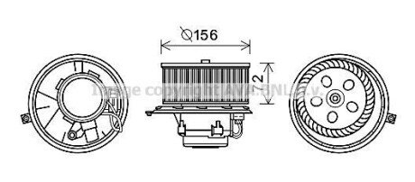 Вентилятор отопителя салона Renault Laguna II AC+/- AVA COOLING RT8581