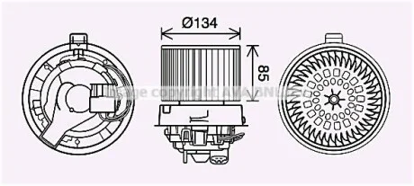 Вентилятор обігрівача салону Renault Logan (12-), Sandero (12-) AVA AVA COOLING RT8635