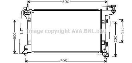 Радіатор охолодження двигуна Toyota Avensis 1,8i AT 03>08 AVA AVA COOLING TO2323 (фото 1)