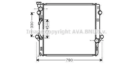Радіатор охолодження двигуна Lexus GX (10-) 4.6VVTi AVA AVA COOLING TO2641