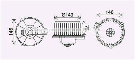 Вентилятор обігрівача салону Toyota Corolla (00-) 13i 14i 16i 18i AVA AVA COOLING TO8735