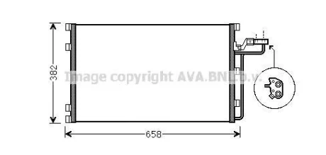 Радиатор кондиционера Volvo C30 (07-), С70 II (06-), S40 II (03-), V50 (03-) 2.0 AVA COOLING VOA5150