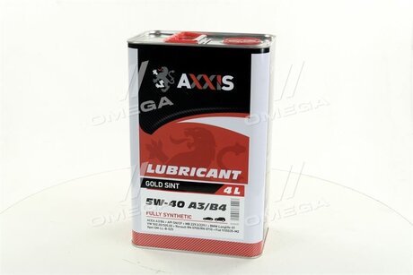 Масло моторн. 5W-40 A3/B4 Gold Sint (Канистра 4л) Axxis AX-2025