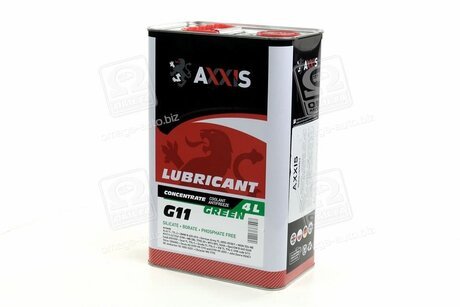 Антифриз <> GREEN концентрат G11 (-80C) (Каністра 4л) Axxis AX-2091