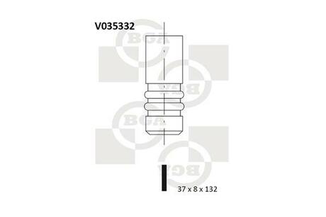 Клапан выпуск. Escort/Orion 1.6i -90 (37x8x132) BGA V035332
