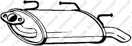 Глушник, алюм сталь, задня частина NISSAN ALMERA TI 00-03 (145-609) BOSAL 145609