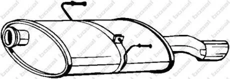 Глушник, алюм сталь, задн частина PEUGEOT 406 18i -16V (04/03-04) SED (190-911) BOSAL 190911