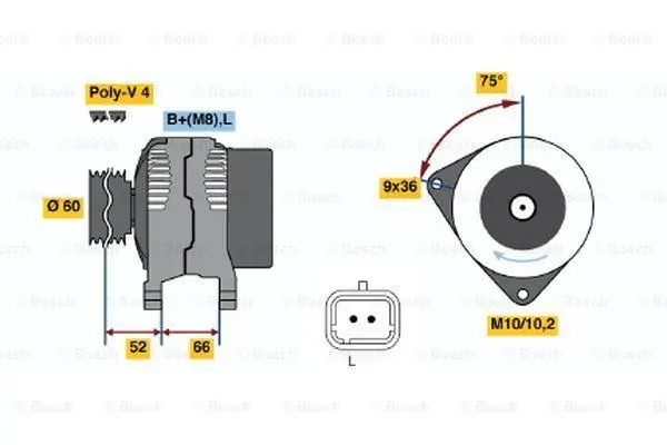 Генератор Renault BOSCH 0986045221 (фото 1)