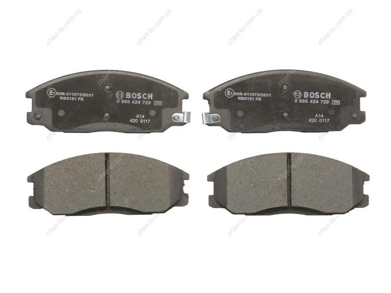 Комплект тормозных колодок, дисковый тормоз BOSCH 0986424729 (фото 1)