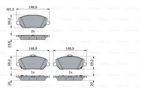 Колодки гальмівні дискові (комплект 4 шт) BOSCH 0 986 424 862