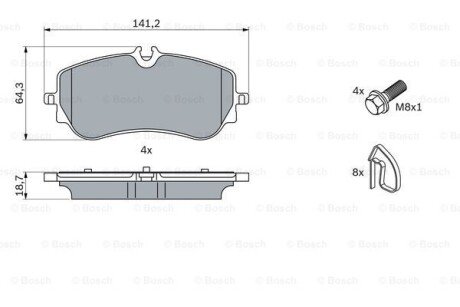 ДИСКОВI КОЛОДКИ ЗАДНI BOSCH 0 986 424 875