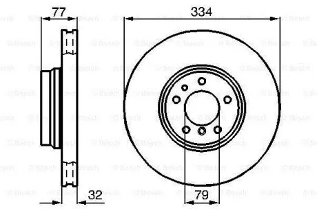Тормозной диск BMW 7(E38) 5,0-4,0D F &quot;94-&quot;01 BOSCH 0986478623 (фото 1)