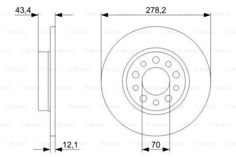 Гальмівний диск зад Fiat 500X Jeep Renegade 10-24 0605- BOSCH 0 986 479 378