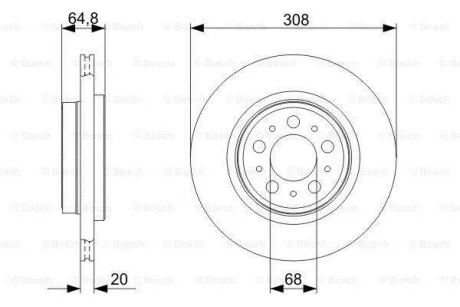 ДИСК ГАЛЬМIВНИЙ ЗАДНIЙ COATED BOSCH 0 986 479 C78