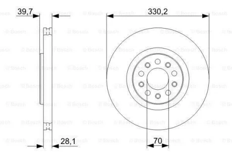 ДИСК ГАЛЬМIВНИЙ ПЕРЕДНIЙ BOSCH 0 986 479 C82