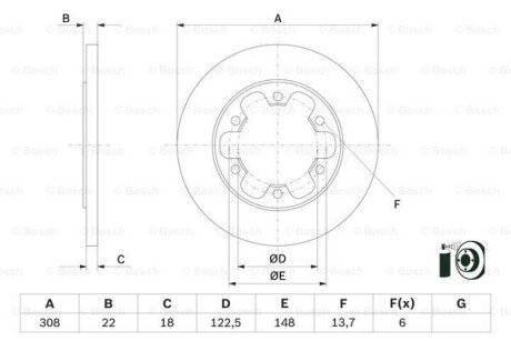 Диск гальмівний BOSCH 0 986 479 D43