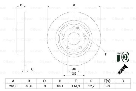 Диск гальмівний BOSCH 0 986 479 F76