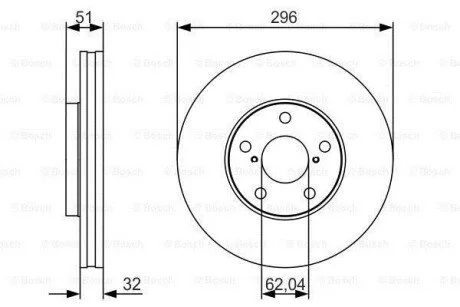 Гальмівний диск LEXUS GS300/GS430/SC430 F'3,0-4,397-10 BOSCH 0986479R20