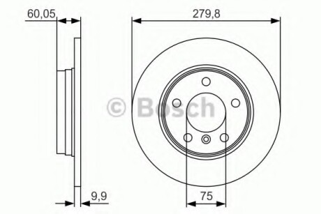 Тормозной диск BMW E36/E46 316/328 \'\'R PR2 BOSCH 0986479S34 (фото 1)