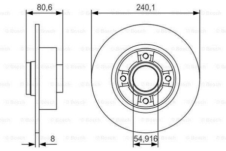 P_Гальмівний диск RENAULT Clio/Megane/Modus/Twingo/Wind \'\'R \'\'1.2-2.0 \'\'02>> PR2 BOSCH 0986479S37 (фото 1)